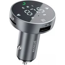 Автомобильное зарядное устройство Proove FM Launcher Sound Sync 30W (PD+QC3.0) Type-C+USB (gray) (FMSS30110003)
