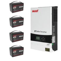 Комплект інвертор MUST PV19-6048 EXP (MPPT) + Акумулятори MUST LiFePO4 LP1500-12100 12V 100Ah (4 шт)