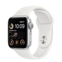 Apple Watch SE 2 GPS + Cellular 40mm Silver Aluminum Case with White Sport Band - M/L (MNTQ3) 2023 Apple Watch SE 2 GPS + Cellular 40mm Silver Aluminum Case with White Sport Band - M/L (MNTQ3) 2023