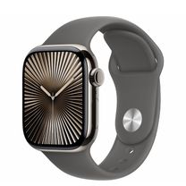 Смарт-часы Apple Watch Series 10 GPS + Cellular 42mm Natural Titanium Case w. Stone Grey Sport Band - M/L (MWXE3)