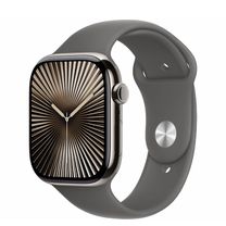 Смарт-часы Apple Watch Series 10 GPS + Cellular 46mm Natural Titanium Case w. Stone Grey Sport Band - S/M (MWY93)