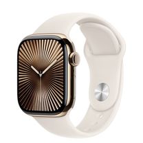 Смарт-часы Apple Watch Series 10 GPS + Cellular 42mm Gold Titanium Case w. Starlight Sport Band - M/L (MX073)