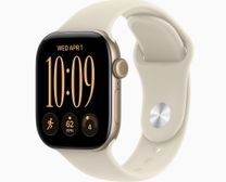 Смарт-часы Apple Watch Series 12 GPS + Cellular 46mm Light Gold Aluminum Case with Sand Sport Band S/M (MJGA4)