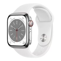Смарт-часы Apple Watch Series 8 GPS + Cellular 41mm Silver S. Steel Case w. White S. Band (MNJ53)