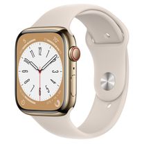 Смарт-часы Apple Watch Series 8 GPS + Cellular 45mm Gold S. Steel Case w. Starlight S. Band (MNKM3)