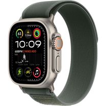 Apple Watch Ultra 2 2024 GPS + Cellular 49mm Natural Titanium Case with Green Trail Loop - S/M (MYT73+MXTN3)