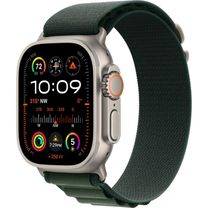 Apple Watch Ultra 2 2024 GPS + Cellular 49mm Natural Titanium Case with Dark Green Alpine Loop - Small (MYT33+MXMU3)