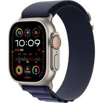 Apple Watch Ultra 2 2024 GPS + Cellular 49mm Natural Titanium Case with Navy Alpine Loop - Small (MYT33+MXMX3)
