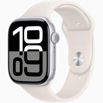 Смарт-годинник Apple Watch Series 10 GPS 46mm Silver Aluminum Case w. Starlight Sport Band - M/L (MWX03+MXM73)