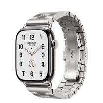 Apple Watch Hermès Series 11 GPS + Cellular 46mm Silver Titanium Case with Satiné Grand H - Medium (MFC64+MXJX3)