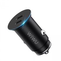 Автомобильная зарядка Wiwu Car Charger, Quick Charge Dual 2x Type C Black Автомобильная зарядка Wiwu Car Charger, Quick Charge Dual 2x Type C Black