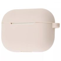 Чохол Airpods Pro silicone case с карабином pink sand