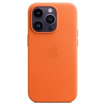 Чохол Leather Case with MagSafe 14 pro Orange