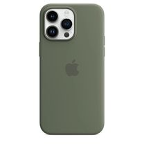 Чохол Silicone Case with Animation & MagSafe 14 Pro Max Oliv