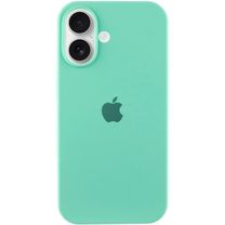 Чехол Silicone Case Full Protective (AA) для Apple iPhone 16 (6.1") (Бирюзовый/Marine Green)