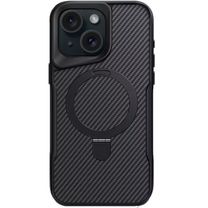 Чохол TPU+PC Metal Buttons with MagSafe iPhone Carbon Ring для Apple iPhone 15 (6.1") (Чорний)
