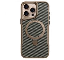 Чохол TPU+PC Metal Buttons with MagSafe iPhone Carbon Ring для Apple iPhone 16 Pro Max (6.9") (Золотий)