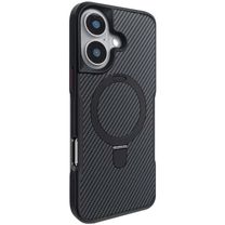 Чохол TPU+PC Metal Buttons with MagSafe iPhone Carbon Ring для Apple iPhone 16 (6.1") (Чорний)