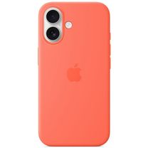 Чехол Silicone Case with MagSafe + Button iPhone 16 Tangerine