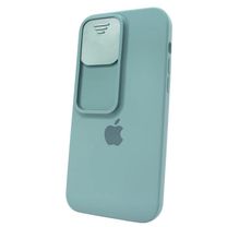 Чехол Silicone with Logo Hide Camera (iPhone 14 Pro, Pine Green)