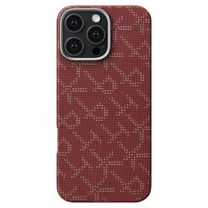 Чехол Pitaka Tactile Woven Case Monogram Red/Gold for iPhone 16 Pro (KI1602PTK)