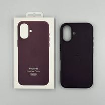 Чехол Leather Case with MagSafe iPhone 16 Dark purple