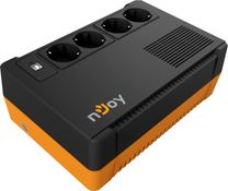 ИБП Njoy Soter 600 (PWUP-LI060SR-AZ01B), Lin.int., 4 x Schuko, USB, пластик