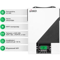 Автономний сонячний інвертор (off-grid) Sako SUNON IV 4.2KW/24V +120A MPPT (42-00158)