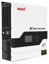 Гібридний інвертор Must PV18-2012PRO, 2000 Вт/1600 Вт, 12 В, струм заряду 80 А, Wi-Fi, RS485/CAN, 170–280 В, MPPT (80 А, 30–320 В постійного струму), 318 × 369 × 121 мм. 6,2 кг.