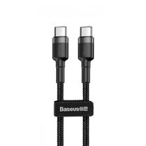 Кабель Baseus Cafule Type-C to Type-C PD 2.0 60W (1m) gray/black Кабель Baseus Cafule Type-C to Type-C PD 2.0 60W (1m) gray/black