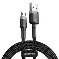 Кабель Micro USB Baseus Cafule Cable USB For Micro 2.4A 0.5M Gray+Black (CAMKLF-AG1)