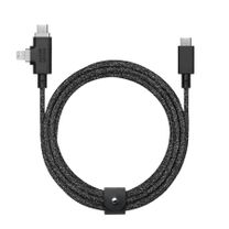 Кабель Native Union Belt Cable Duo Pro 240W USB-C to USB-C & Lightning Cosmos Black (2.4 m) (BELT-PROCCL-COS-NP)