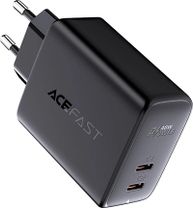 Сетевое зарядное устройство Acefast A9 USB-C+USB-C PD 40W (Black)