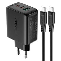 Сетевое зарядное устройство Acefast A13 2xUSB-C + USB-A 65w + кабель USB-C to USB-C (Black)