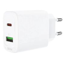 Мережевий зарядний пристрій Acefast A25 USB-C+USB-A PD 20W White