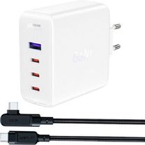 Сетевое зарядное устройство Acefast A37 3xUSB-C + USB-A + кабель USB-C to USB-C 100w (White)