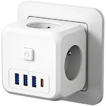 Сетевое зарядное устройство ESSAGER Magic Cube 7 in 1 Wall Socket 3 sockets 3 USB-A 1 Type-c (ECTAC-MFB02-Z)