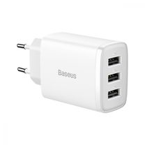 Мережевий зарядний пристрій Baseus Compact Charger 3U 17W EU White(CCXJ020102) Мережевий зарядний пристрій Baseus Compact Charger 3U 17W EU White(CCXJ020102)