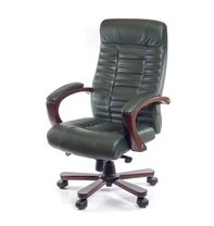 Крісло АКЛАС Атлант EX MB Зелений Шкіра Lux LC-green (7383)