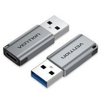 Адаптер Vention USB 3.0 Male to USB-C Female Adapter Gray Aluminum Alloy Type (CDPH0) Адаптер Vention USB 3.0 Male to USB-C Female Adapter Gray Aluminum Alloy Type (CDPH0)