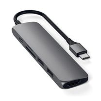 Мультипортовый адаптер Satechi Aluminum Type-C Slim Multi-Port Adapter 4K V2 Space Gray (ST-SCMA2M)
