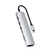 Мультипортовый адаптер Satechi Aluminum Type-C Slim Multi-Port with Ethernet Adapter Silver (ST-UCSMA3S)