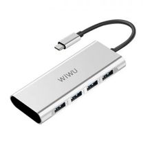 Переходник HUB WIWU Alpha 440 Type-c 4*USB3.0, LED Grеy Переходник HUB WIWU Alpha 440 Type-c 4*USB3.0, LED Grеy