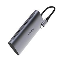 Переходник HUB WIWU Alpha 731HP 3*USB, HDMI 4K, Type c, SD, micro SD Gray Переходник HUB WIWU Alpha 731HP 3*USB, HDMI 4K, Type c, SD, micro SD Gray