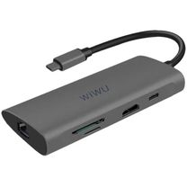 Переходник HUB WIWU Alpha 8in1 USB-C to 3xUSB3.0+HDMI+RJ45+USB-C+SD/Micro SD