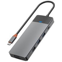 Адаптер HUB WIWU [A921HV] Linker 9in1 USB-C to USB-C+USB2.0+2xUSB3.0+SD/MicroSD+VGA+HDMI+PD 100W