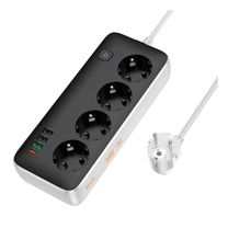 Сетевой фильтр Hoco AC22 Sunlight (PD30W/1C/3A/4xSocket) (3m) (Black)