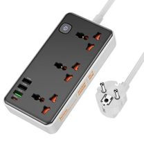 Сетевой фильтр Hoco AC8A 3USB + USB-C 220V 30W PD 1.5m - black