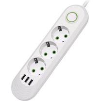 Мережевий Voltronic фільтр F03U (3 розетки + 3 USB) white Мережевий Voltronic фільтр F03U (3 розетки + 3 USB) white