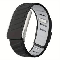Ремешок для фитнес-браслета Whoop 5.0 MG (Silver frame) SportFlex Series (Black-Light Gray)